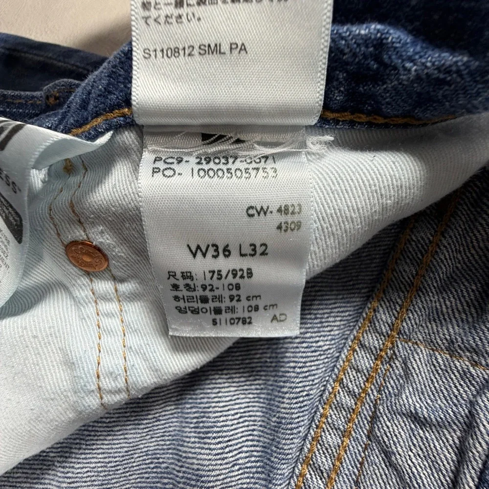 Levis Premium LOT 568 LOOSE STRAIGHT Big E Jeans Cotton Linen Denim Mens 36x32
